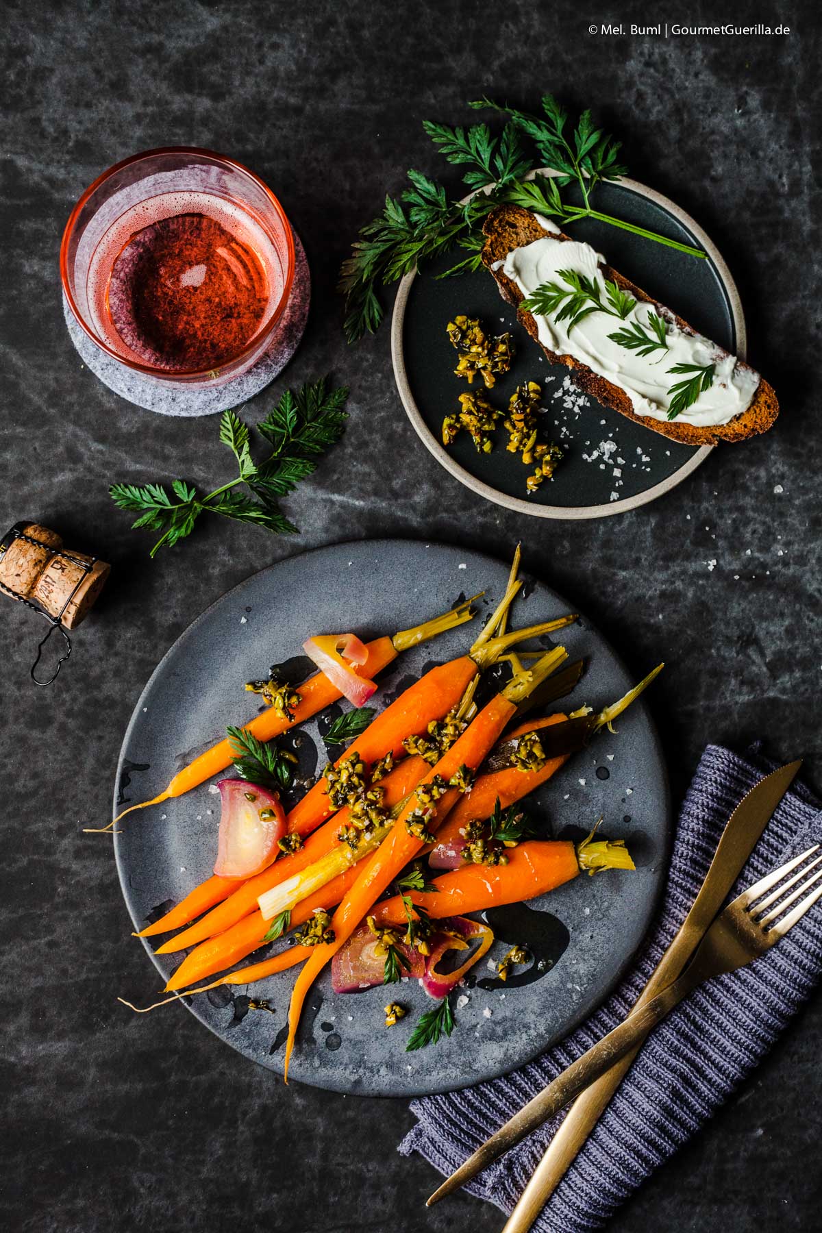 Orange Carrot with Pistachio and Thyme Crumble | GourmetGuerilla.com